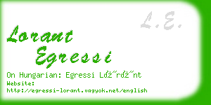 lorant egressi business card